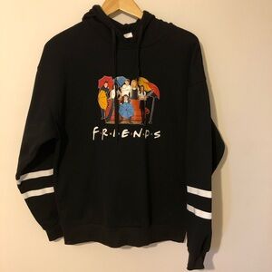 Friends TV Show Black Pullover Hoodie Size L